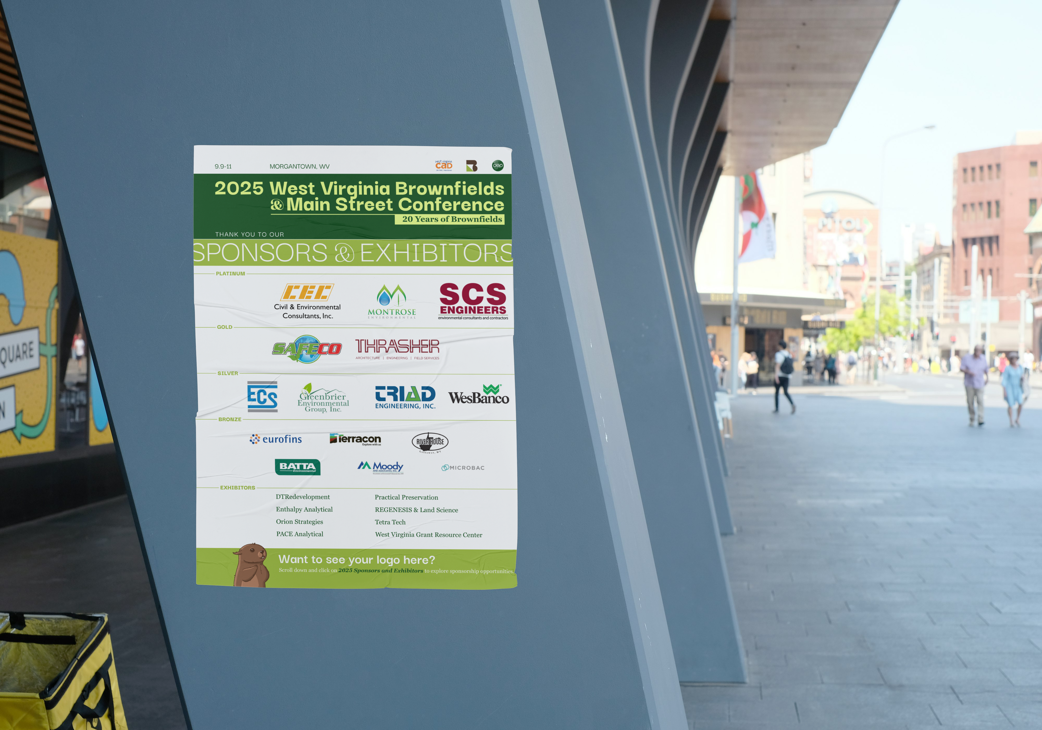 brownfields sponsor poster on pillar