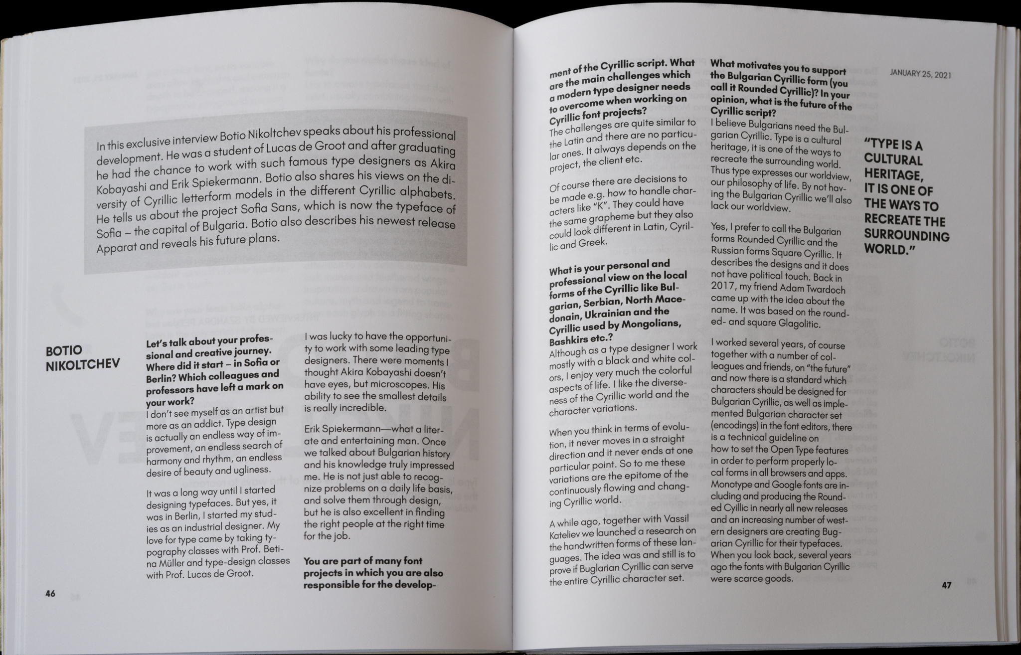 two page layout for interview layout